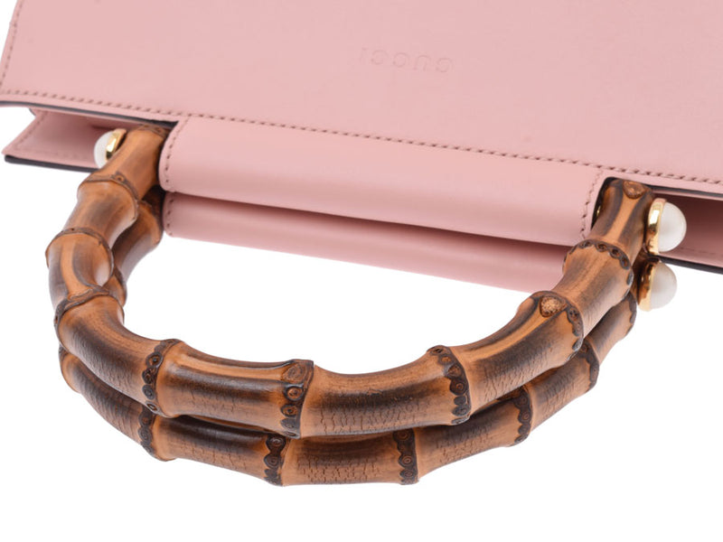 グッチ バンブー ニムフェア 2WAYハンドバッグ ピンク 453767