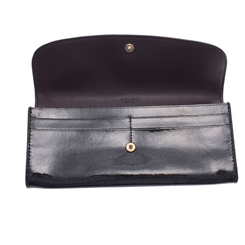 コーチファスナー長財布 アウトレット 黒ラメ レディース 長財布