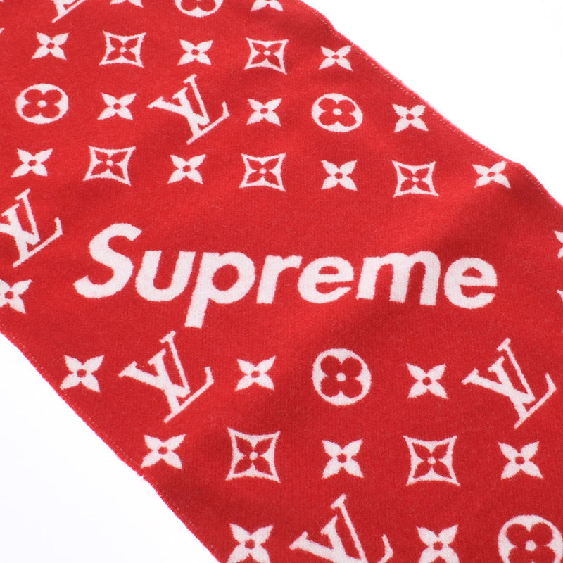 ルイヴィトンSupreme コラボ 赤/白 ユニセックス マフラー MP1890