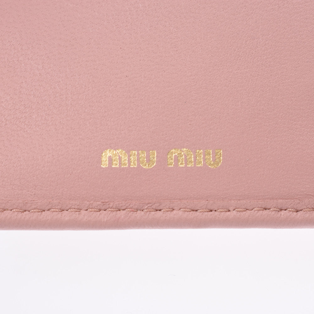 ミュウミュウマテラッセ コンパクト財布 がま口 ピンク ゴールド金具