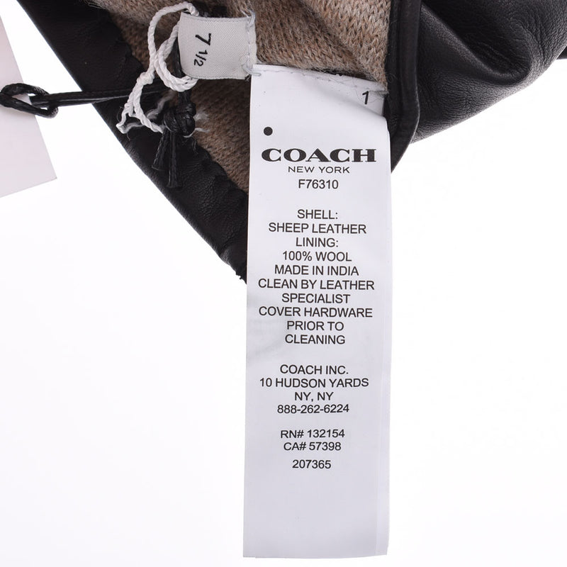 コーチサイズ7 1/2 スマホ対応 グローブ アウトレット 黒 レディース