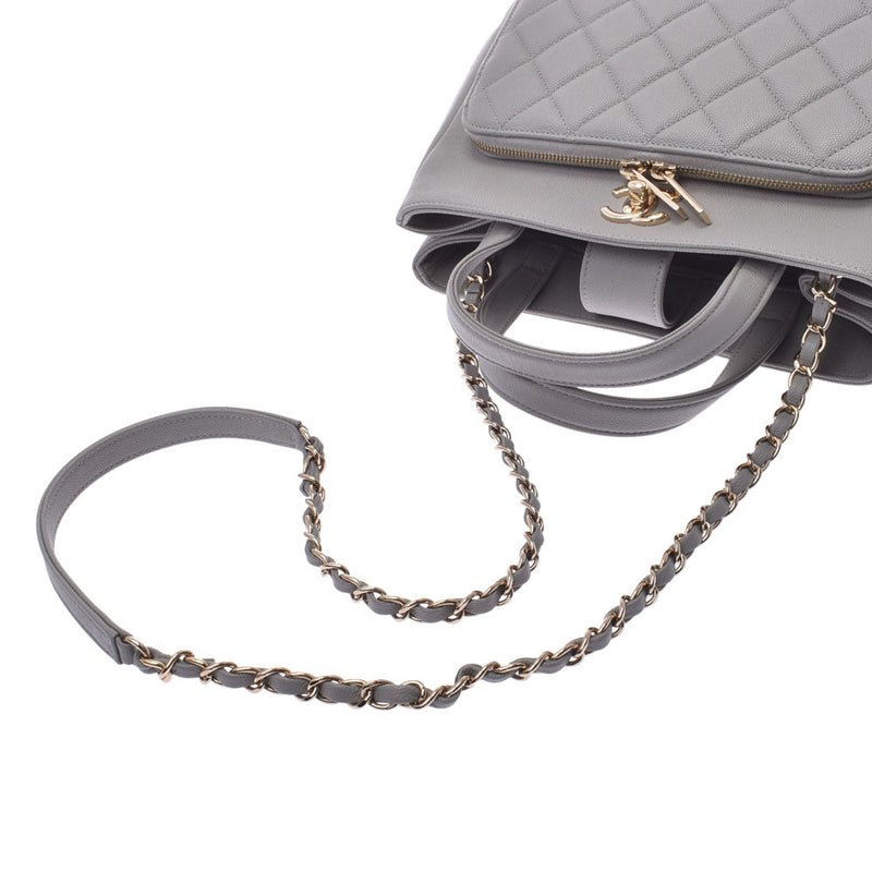 シャネル グレー ゴールド金具 レディース 2WAYバッグ CHANEL 中古