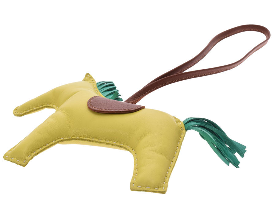 エルメスロデオGM 馬型チャーム ライム/ミント/茶 ユニセックス レザー