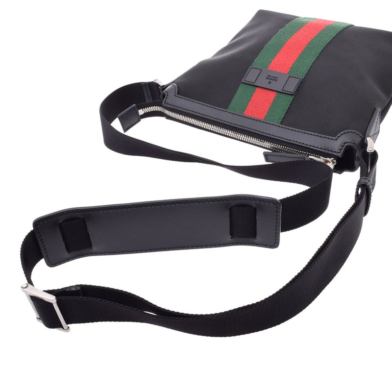 グッチショルダーバッグ シェリーライン 黒 ユニセックス キャンバス