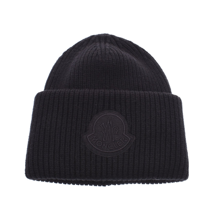 モンクレールニット帽 黒 ユニセックス ニットキャップ MONCLER 中古