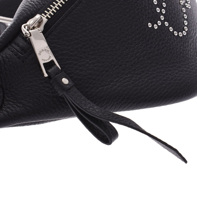 コーチボディバッグ スタッズ 黒 ユニセックス ウエストバッグ F88875