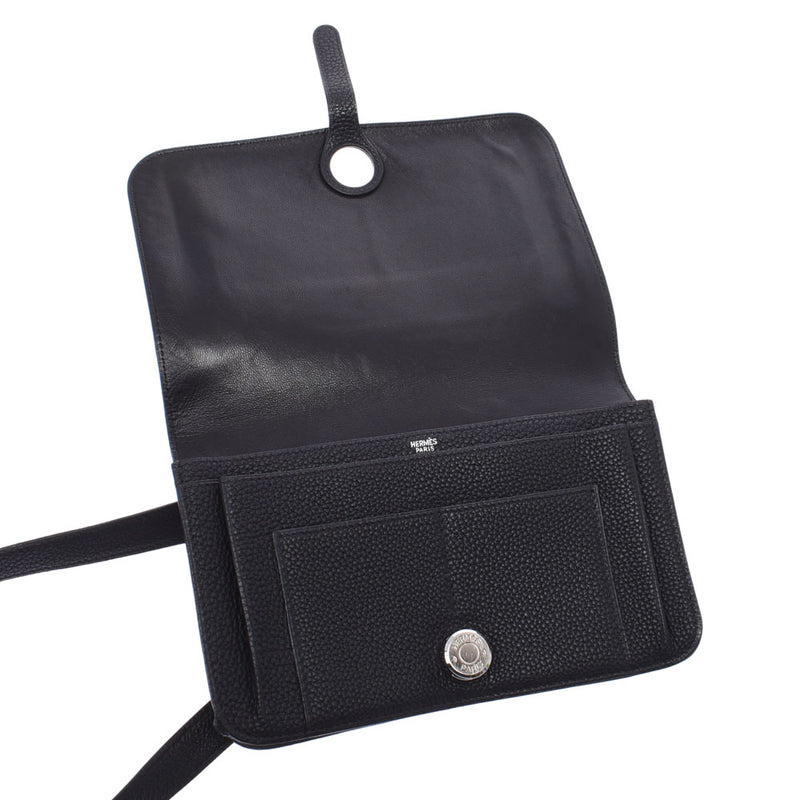 エルメスドゴン ベルトバッグ 黒 シルバー金具 □F刻印(2002年頃)刻印