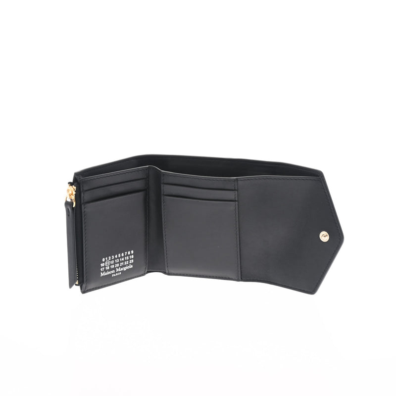 その他メゾンマルジェラ コンパクトウォレット ブラック シルバー金具