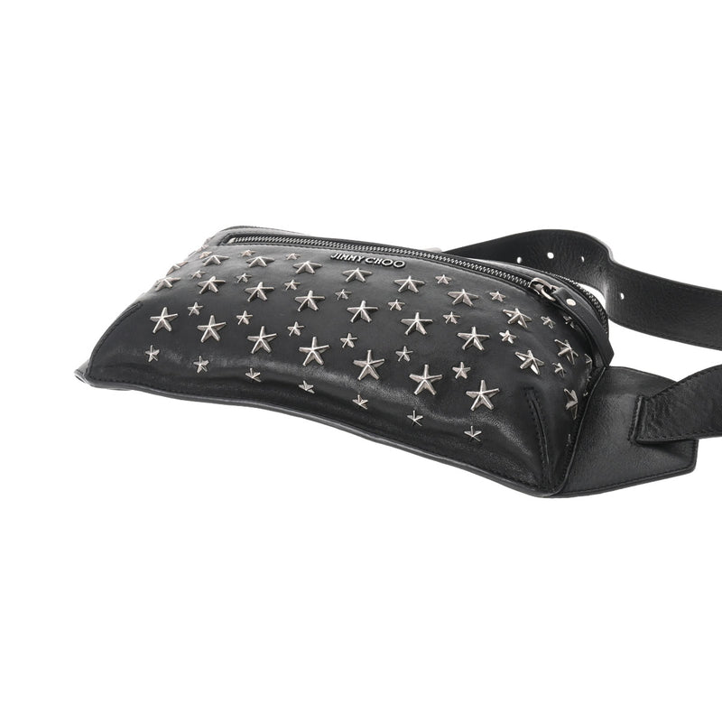 ジミーチュウOSCAR スタースタッズ ベルトバッグ ブラック シルバー