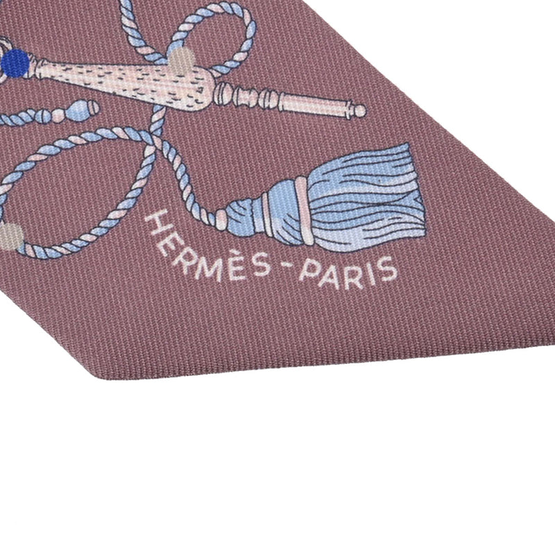 エルメスツイリー 鍵柄 グレージュ レディース スカーフ HERMES 中古