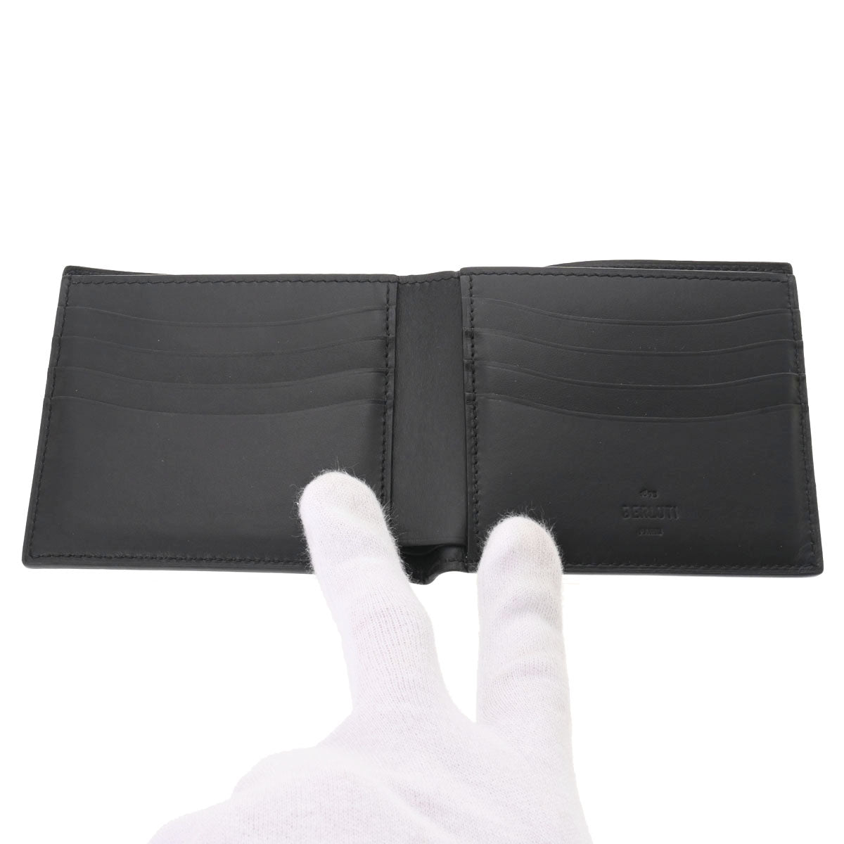 ベルルッティカリグラフィ マコレ スクリットレザー ウォレット グレー