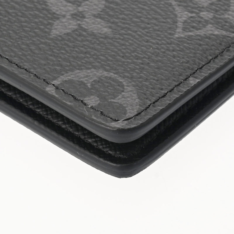 ルイヴィトンポルトフォイユスレンダー 黒/グレー メンズ 二つ折り財布