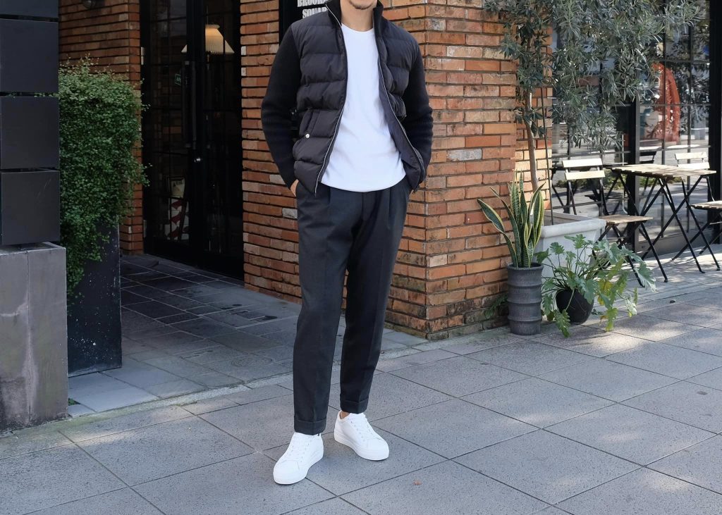 ニットコンビ 定価14 HERNO コンビネーションニットダウンブルゾン