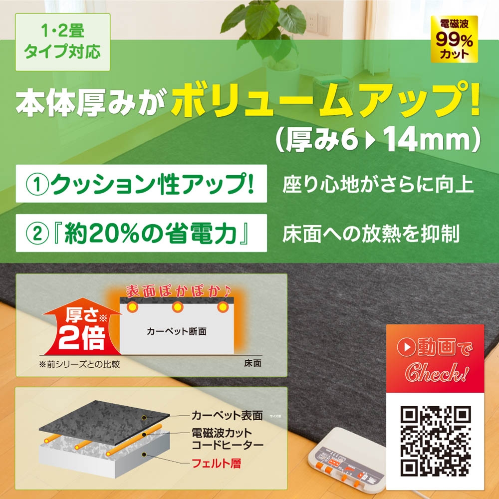 ゼンケン】電磁波カット 電気ホットカーペット 2畳本体 | Giftpad egift
