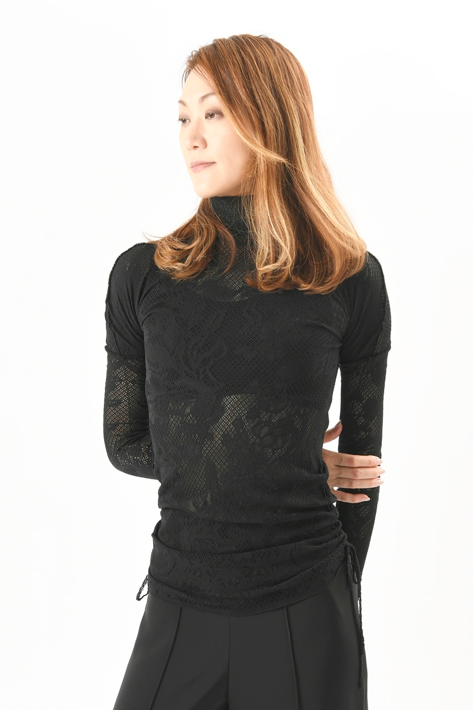 ノーソーイングニット ネイビー 長袖 バレエ トップス 値下げノーソ