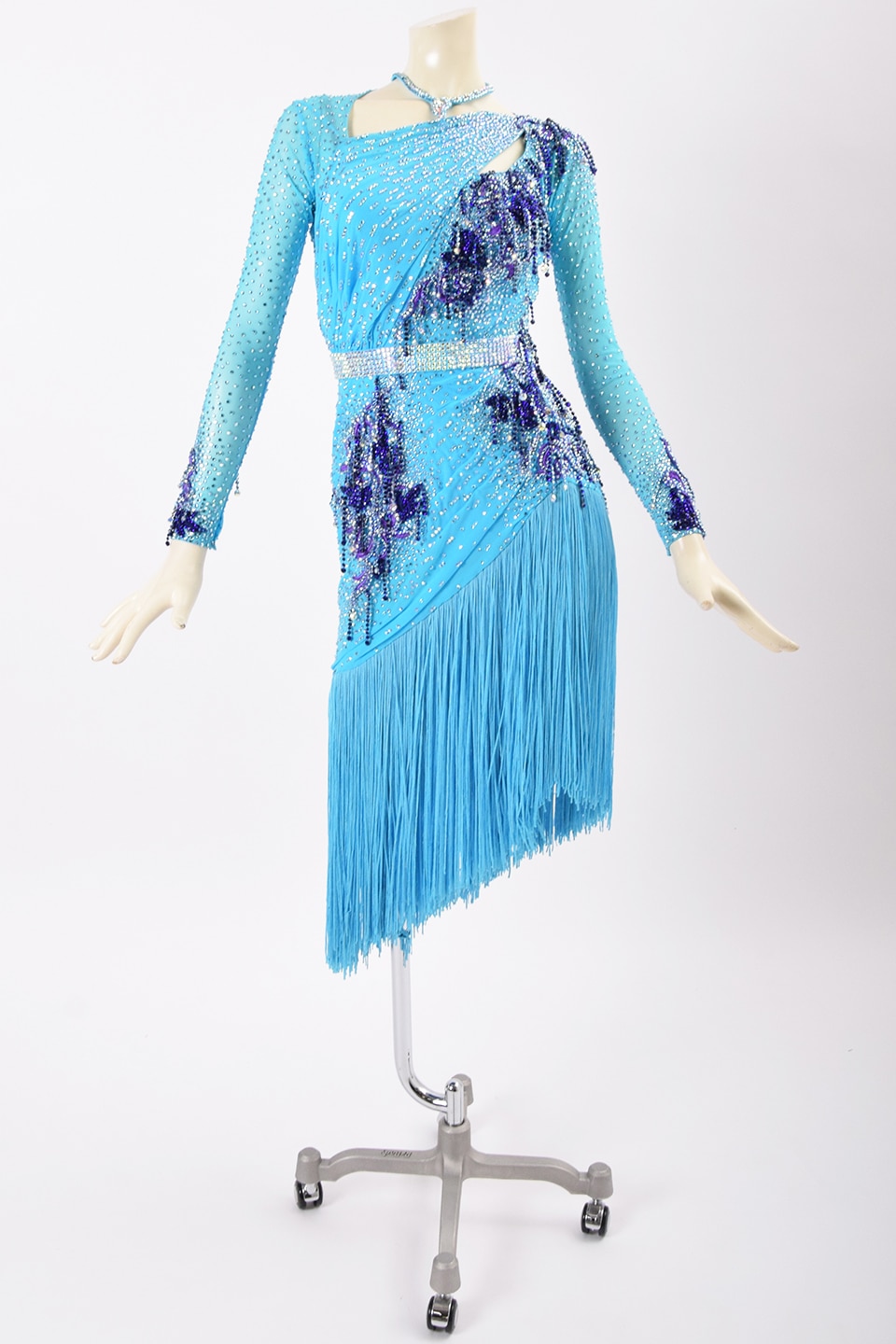 ラテンドレス TDF-WL22535 ブルーパラダイス M 社交ダンス タカダンス