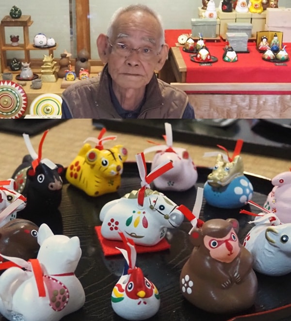 因州若桜焼 土鈴 午・うま 親子（お盆セット）（令和8年 干支