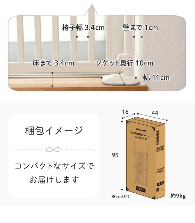 Wanyanya わにゃにゃ 猫脱走防止ゲート にゃんドア | 商品種別,ペット