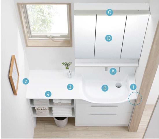 洗面台・洗面化粧台,TOTO オクターブスリム,間口900カテゴリーの間口