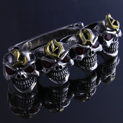 MEAT LINK WITH 4 GARGOYLE BRACELET WITH T-BAR CZ | ブレスレット