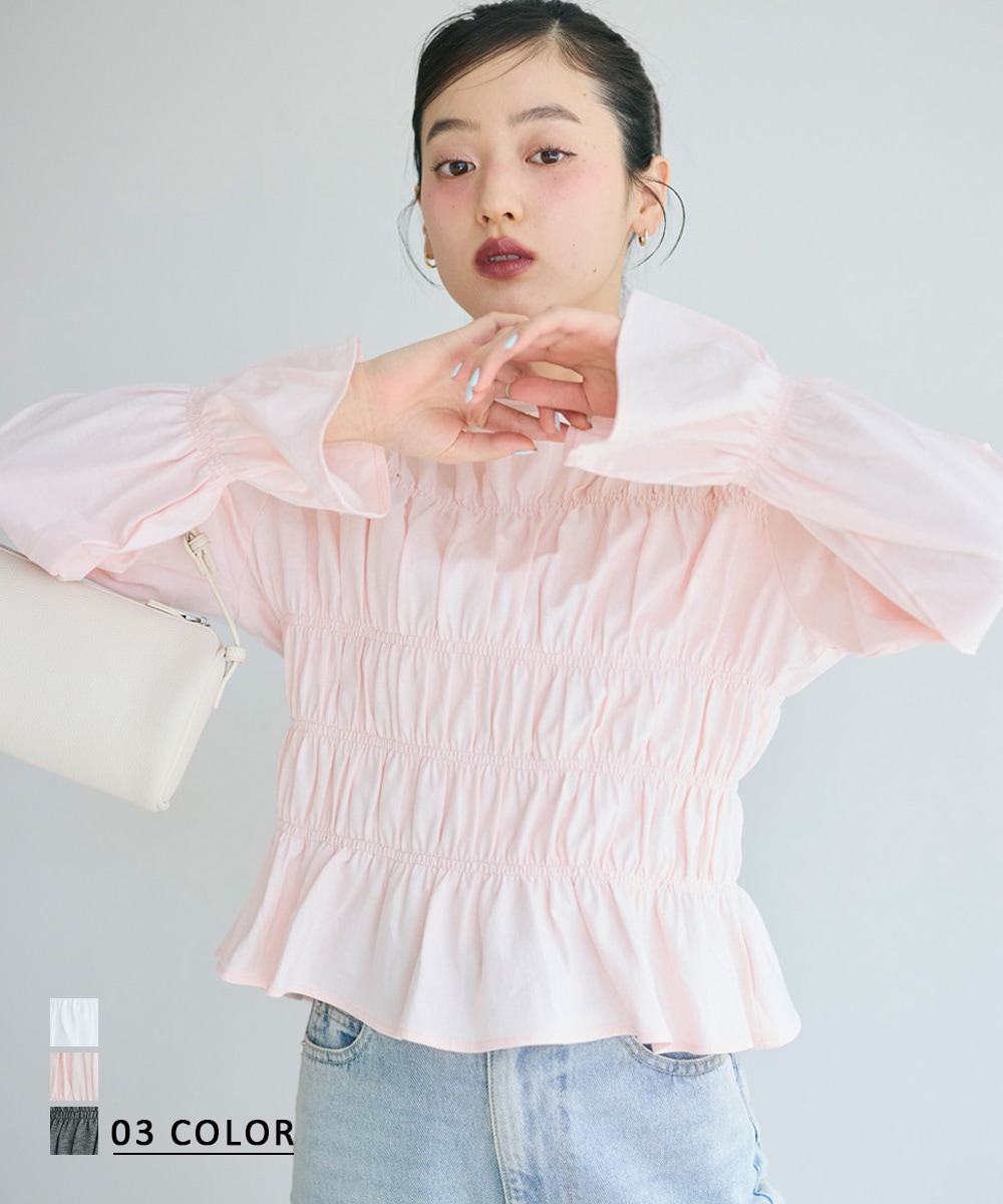 HARUKA DESIGN】ギャザーティアードフレアブラウス【宅配便】 | 新作