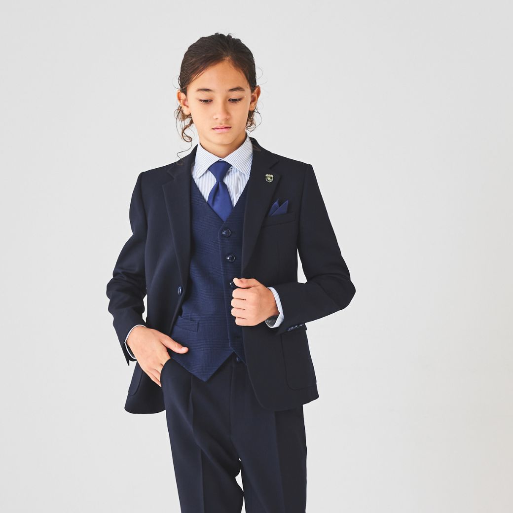 セール15％OFF】チェックベストスリーピーススーツ 140 150 160 170cm