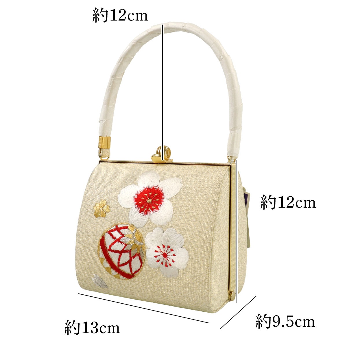 衿秀 公式 バッグ 和装 着物 ばっぐ bag 七五三 鞠 梅 桜 刺繍 金地