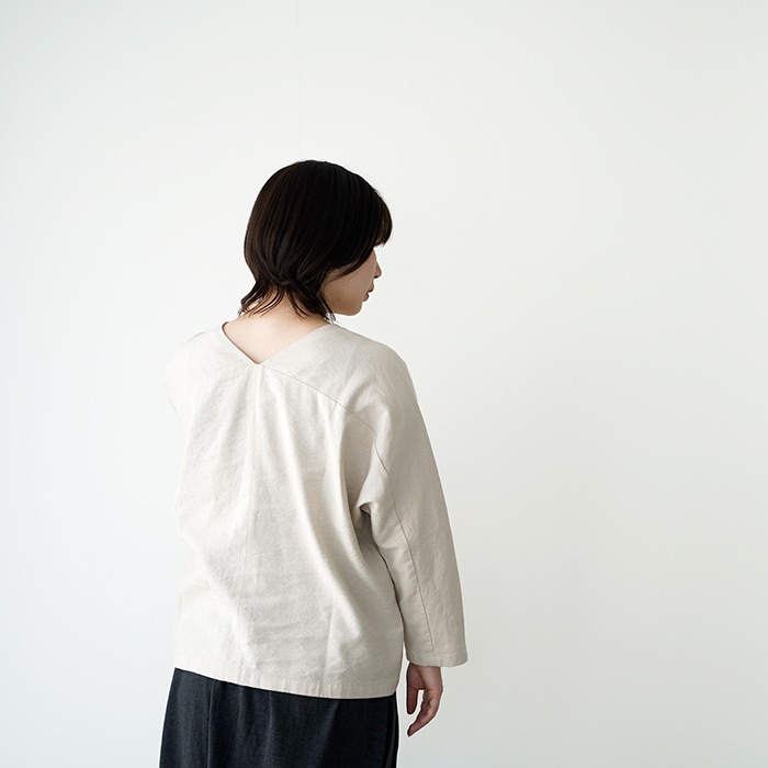 evam eva エヴァムエヴァ silk linen pullover シルクリネンプル