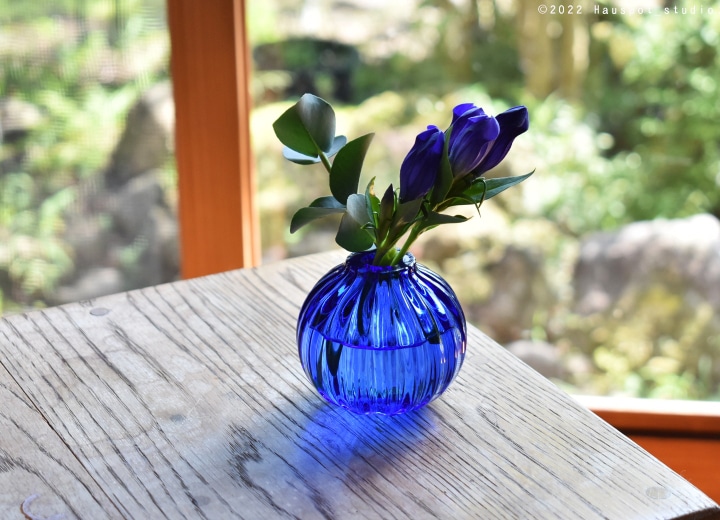 Y2119-4 バカラ アクアレーユ 一輪挿し 花瓶 パープル バカラ 花瓶