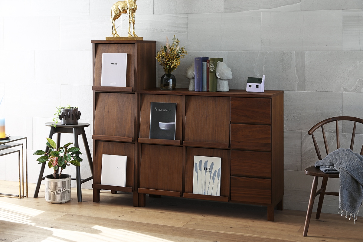 廃番10%OFF】LECCE 180マガジンラック ウォルナット