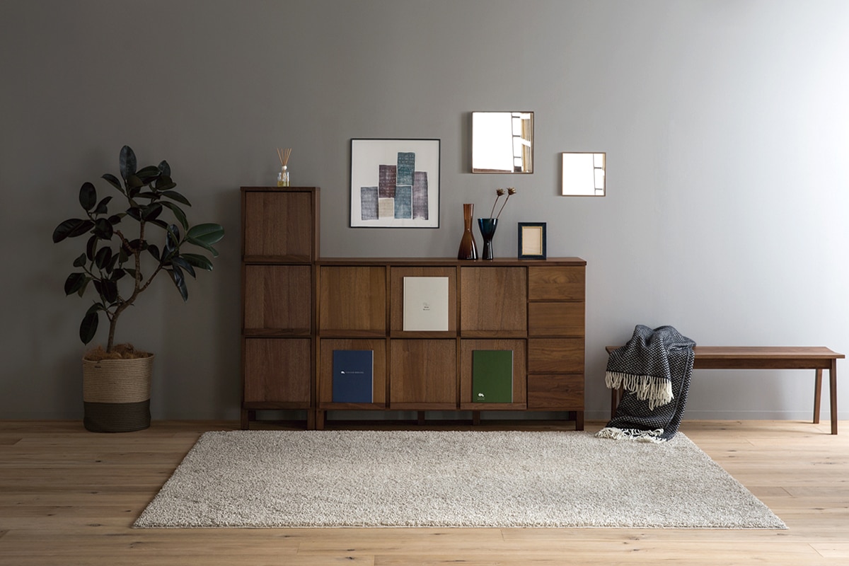 LECCE 143マガジンレコードラック ウォルナット