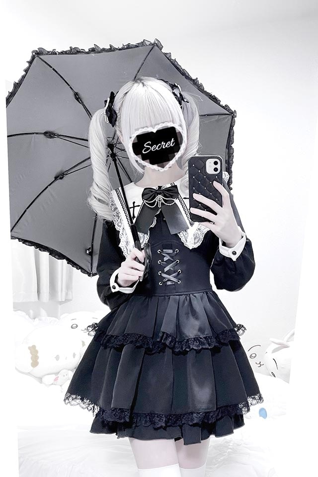 MA*RS】【2点SET】クロス刺繍3段フリルセットアップ - ブラック size