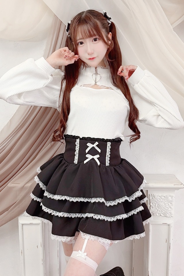 MA*RS】パールリボンフリルスカパン - ブラック size-F | 地雷系・量産