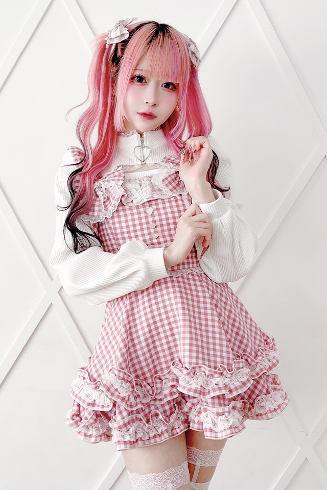 Princess Melody】ダブルりぼんギンガムキャミワンピース - グレー