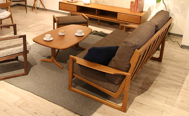 シードソファ 180/210 座面分割無し(S)タイプ オーク/ウォールナット