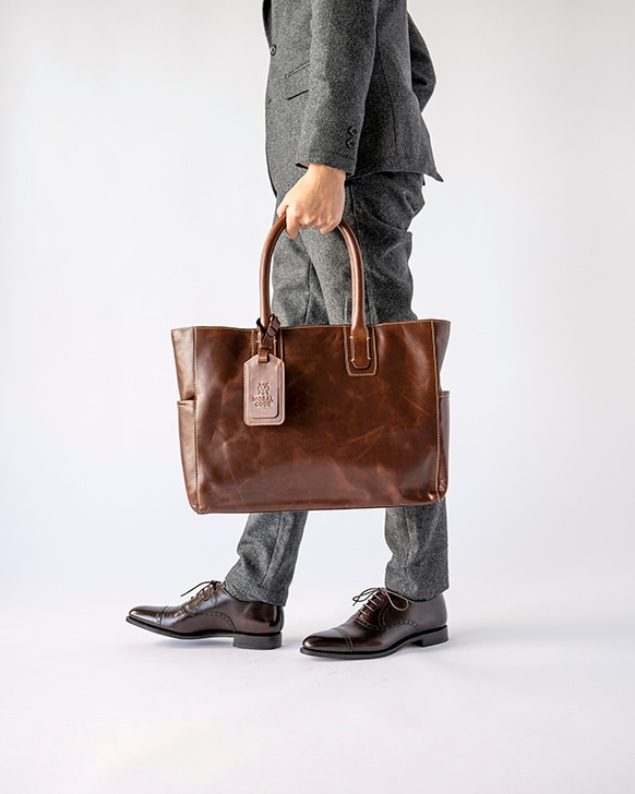 レザートートバッグメンズ本革 鞄 かばん カバン ブラウン茶 ビジネス