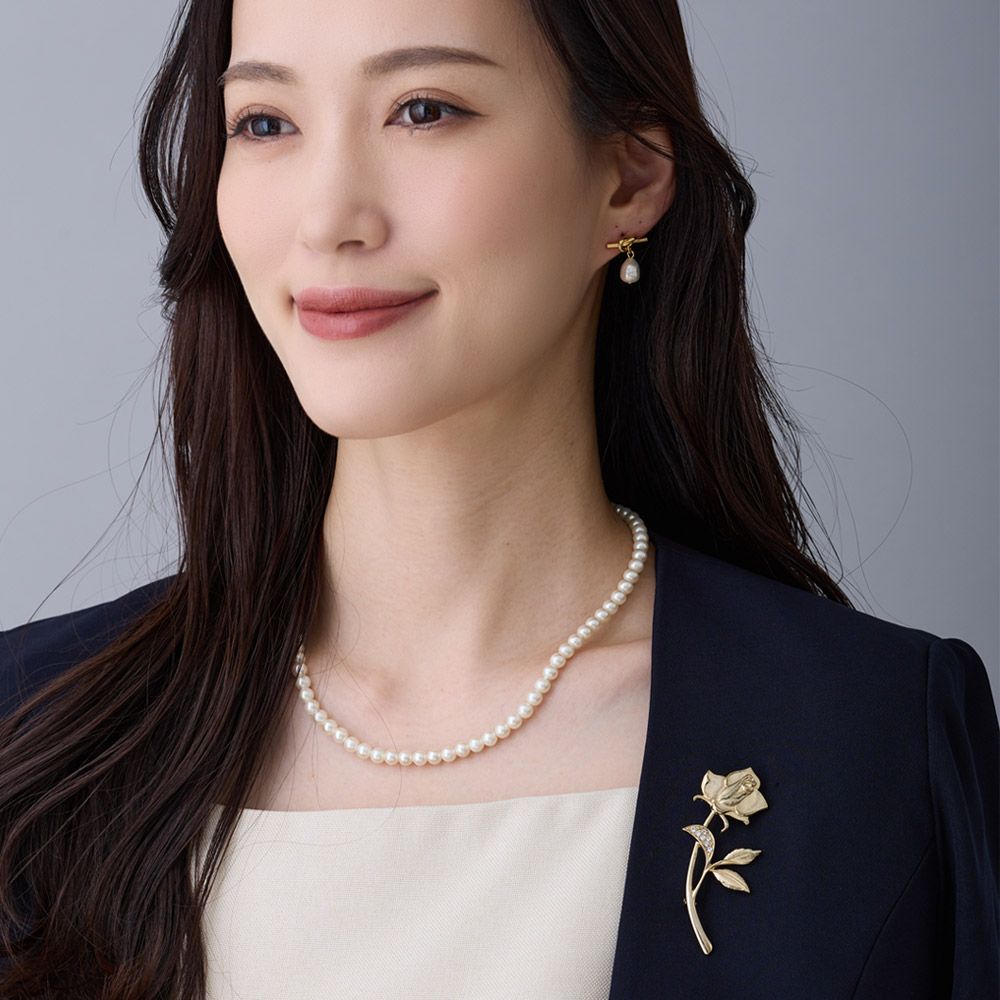 K18GP シャンパンゴールドローズブローチ | ショールピン・ブローチ