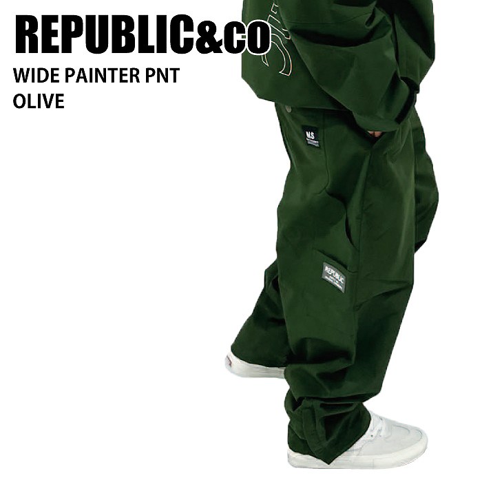 REPUBLIC&CO リパブリック WIDE PAINTER PANTS Olive 24-25 ウエア