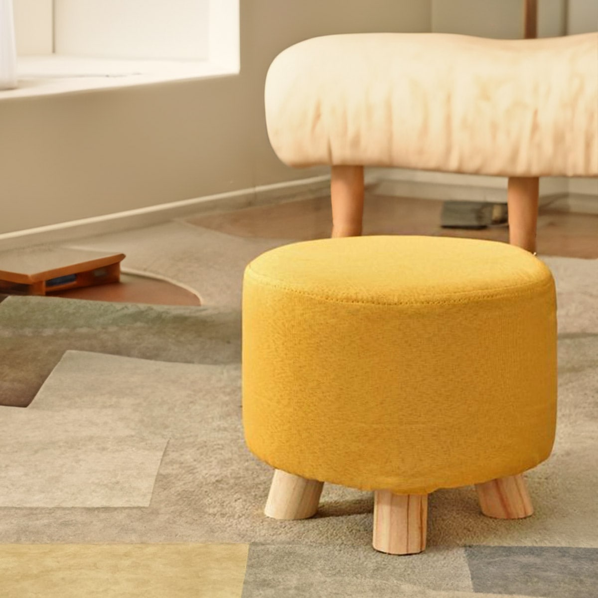 丸形] VeroMan オットマン スツール 小さめ コンパクト 足置き 丸