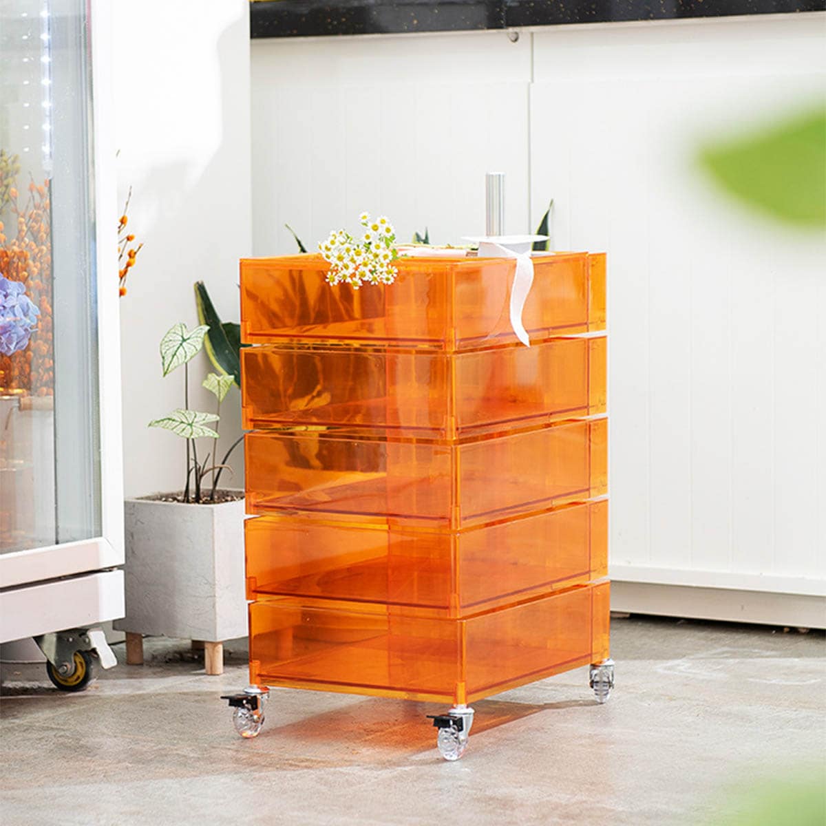 VeroMan 収納ラック キャスター付き クリア 透明 クリアラック ワゴン