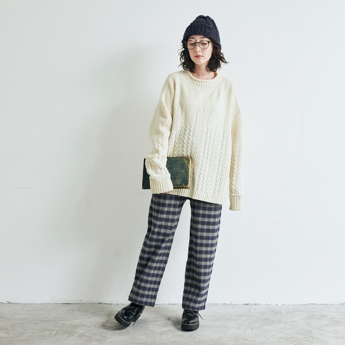 NARU(ナル) ラムウール アラン柄ハイネックニット 652705 | メディア