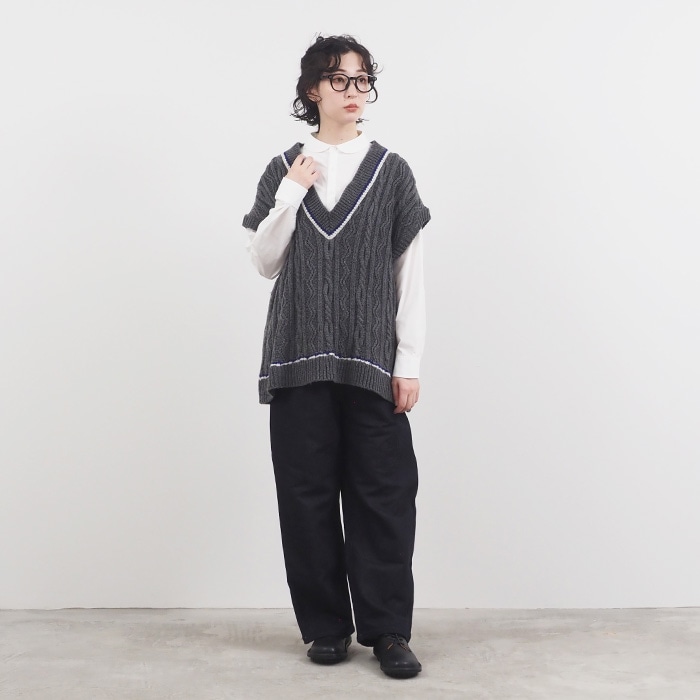 NARU(ナル) SIMONE アラン柄チルデンニットベスト 660401 | all_items