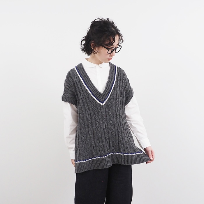 NARU(ナル) SIMONE アラン柄チルデンニットベスト 660401 | all_items