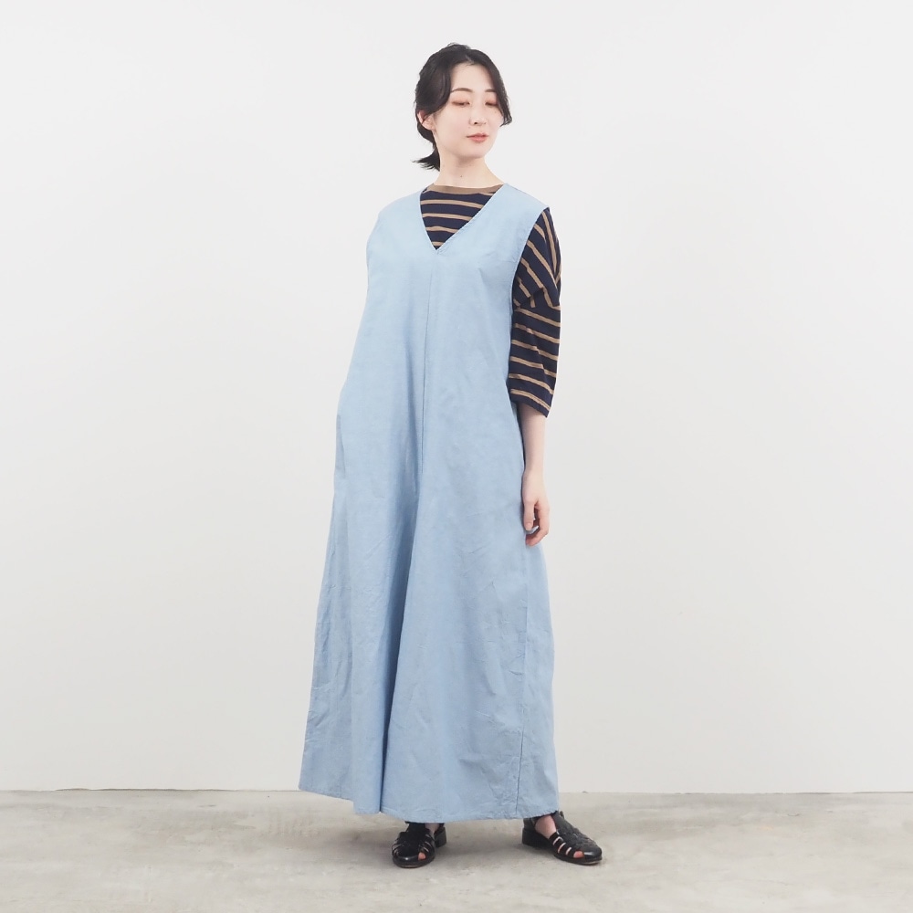 NARU(ナル) サマームラデニム ワイドサロペット 662810 | BOTTOMS