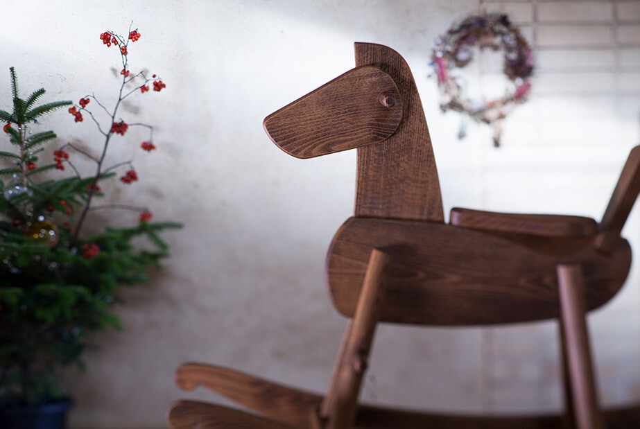 高級】定価6 万Mokuba 木製ロッキングホース oak village木馬 高級