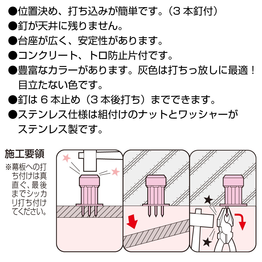 法人限定】MSK-3 ニューカラーインサート 型枠用 W3/8ボルト用 50個位