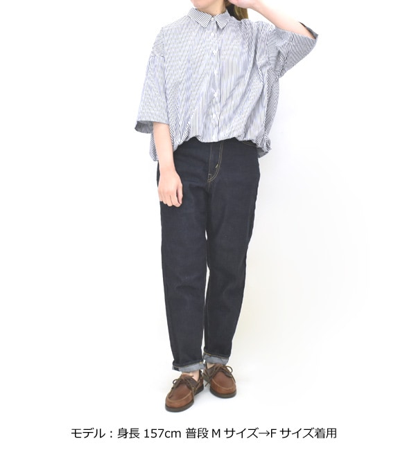 mizuiro ind ミズイロインド ストライプハーフスリーブバルーンシャツ