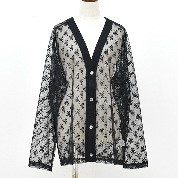 26SS】Needles ニードルズ フローラル ラッセルレース Vネック