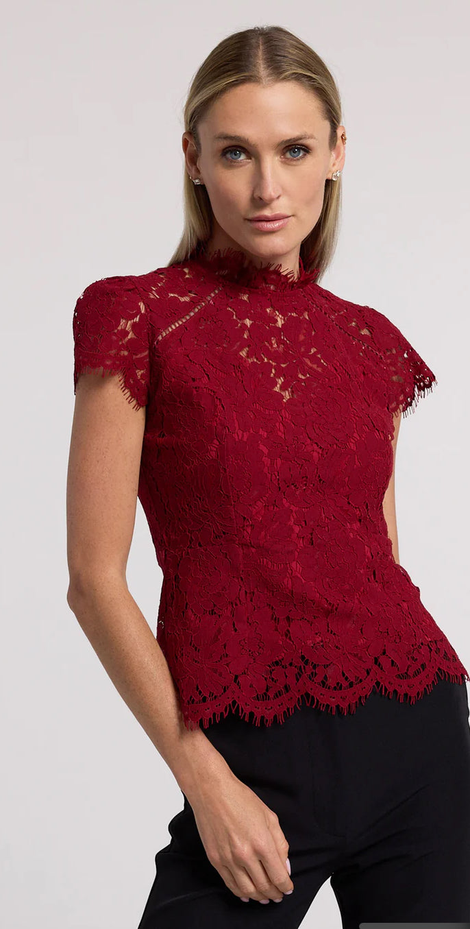 Generation Love Ambrose Lace Top in Scarlett – Gigi's Closette Ltd.