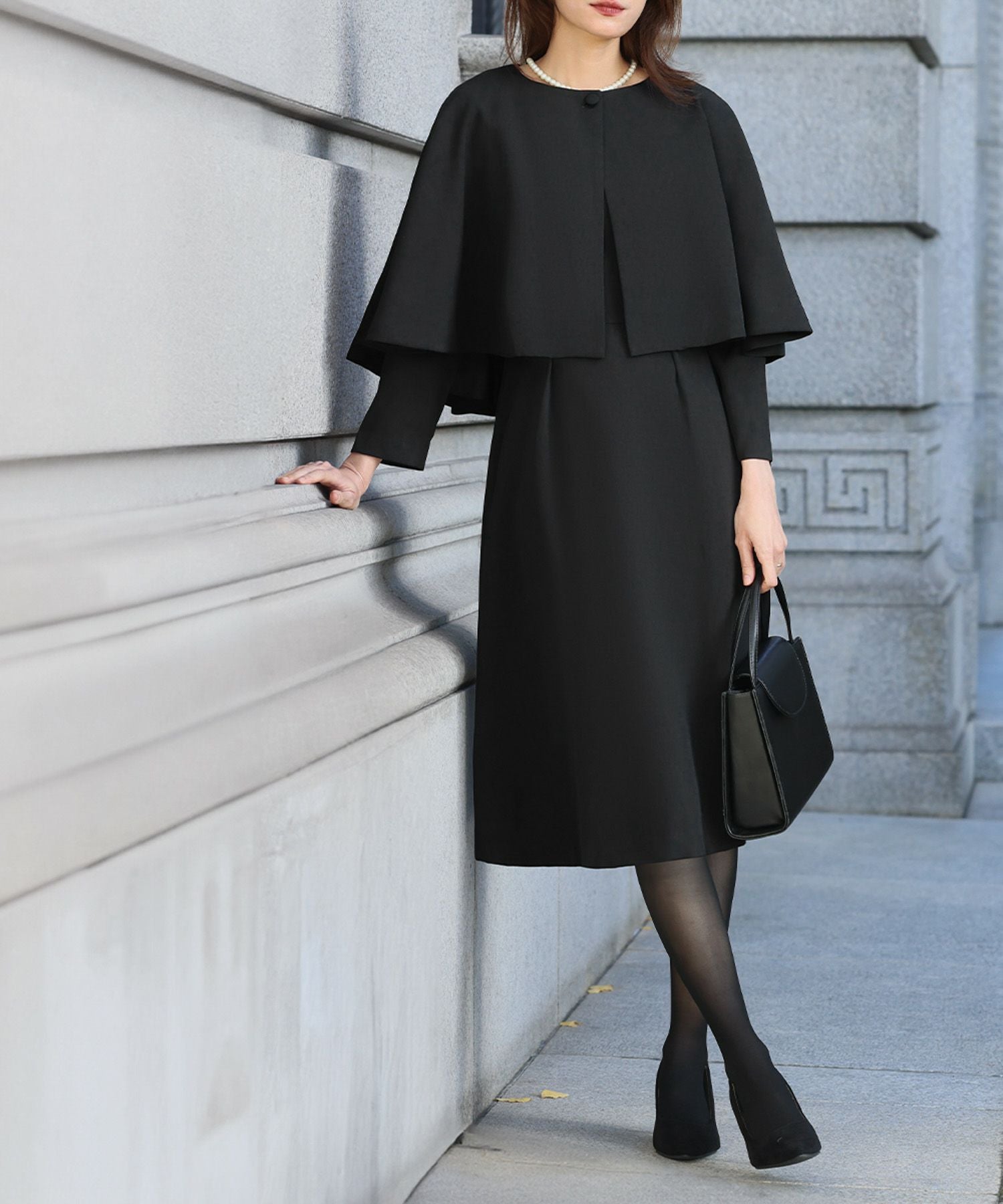 冠婚葬祭・卒業式・入学式対応 | ケープ&ワンピース2点セットスーツ